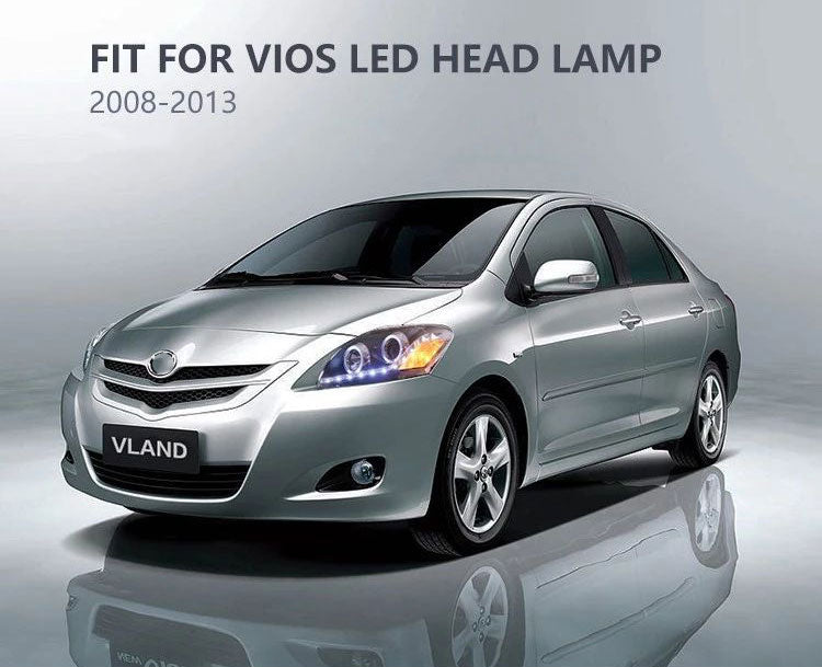 VLAND Carlamp Projector strålkastare för Toyota Vios 2008-2013 (Bulbs Not Included) - 6