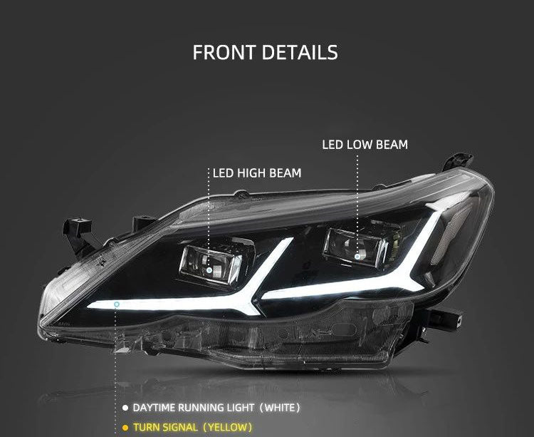 VLAND Carlamp LED strålkastare för Toyota Reiz Mark X 2010-2013 w/Sequential Indicator - 3