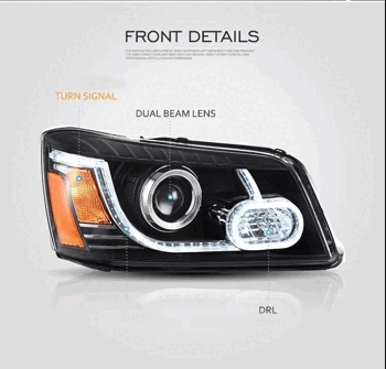 VLAND Carlamp LED Projector strålkastare för Toyota Highlander 2001-2007(Fit för US Models)