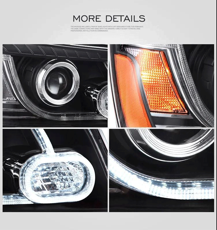 VLAND Carlamp LED Projector strålkastare för Toyota Highlander 2001-2007(Fit för US Models) - 4