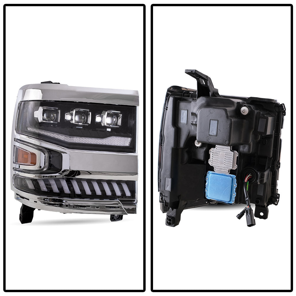 VLAND Carlamp Full LED Projector strålkastare för Chevrolet Silverado 1500 2016-2018 med LED lens dual beam - 11