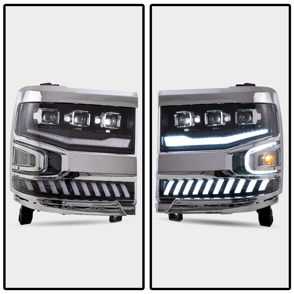 VLAND Carlamp Full LED Projector strålkastare för Chevrolet Silverado 1500 2016-2018 med LED lens dual beam - 13