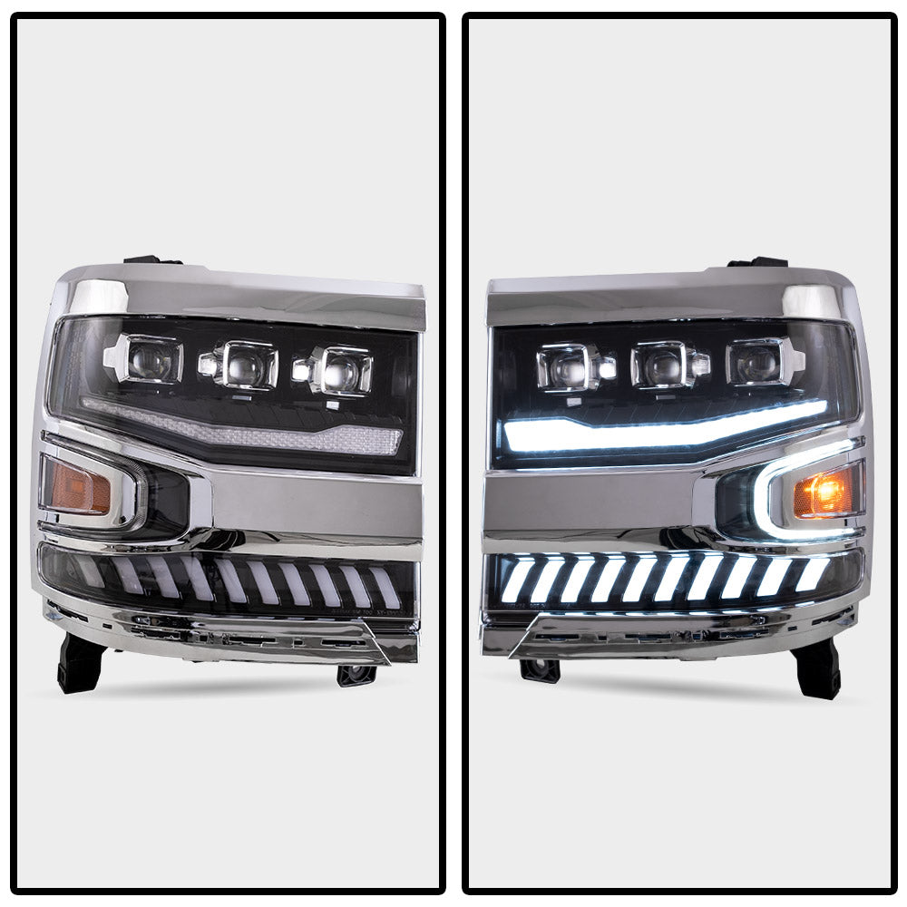VLAND Carlamp Full LED Projector strålkastare för Chevrolet Silverado 1500 2016-2018 med LED lens dual beam - 2