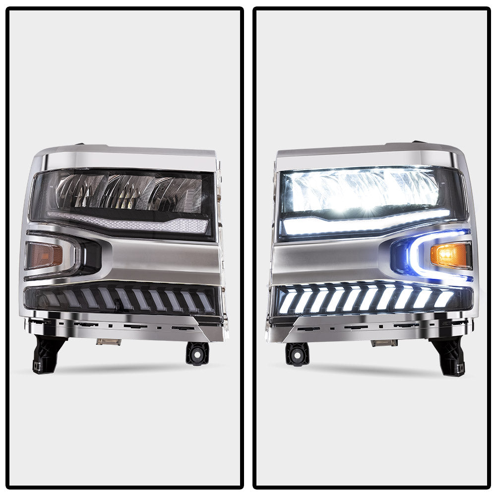 VLAND Carlamp Full LED strålkastare med Halo Light för Chevrolet Silverado 1500 2016-2018 - 3