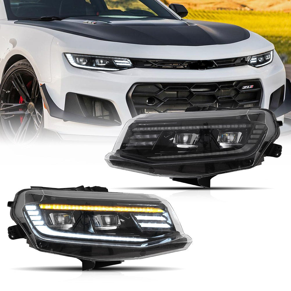 VLAND Carlamp Projector strålkastare för Chevrolet / Chevy Camaro LT SS RS ZL LS 2016-2018