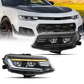 VLAND Carlamp Projector strålkastare för Chevrolet / Chevy Camaro LT SS RS ZL LS 2016-2018