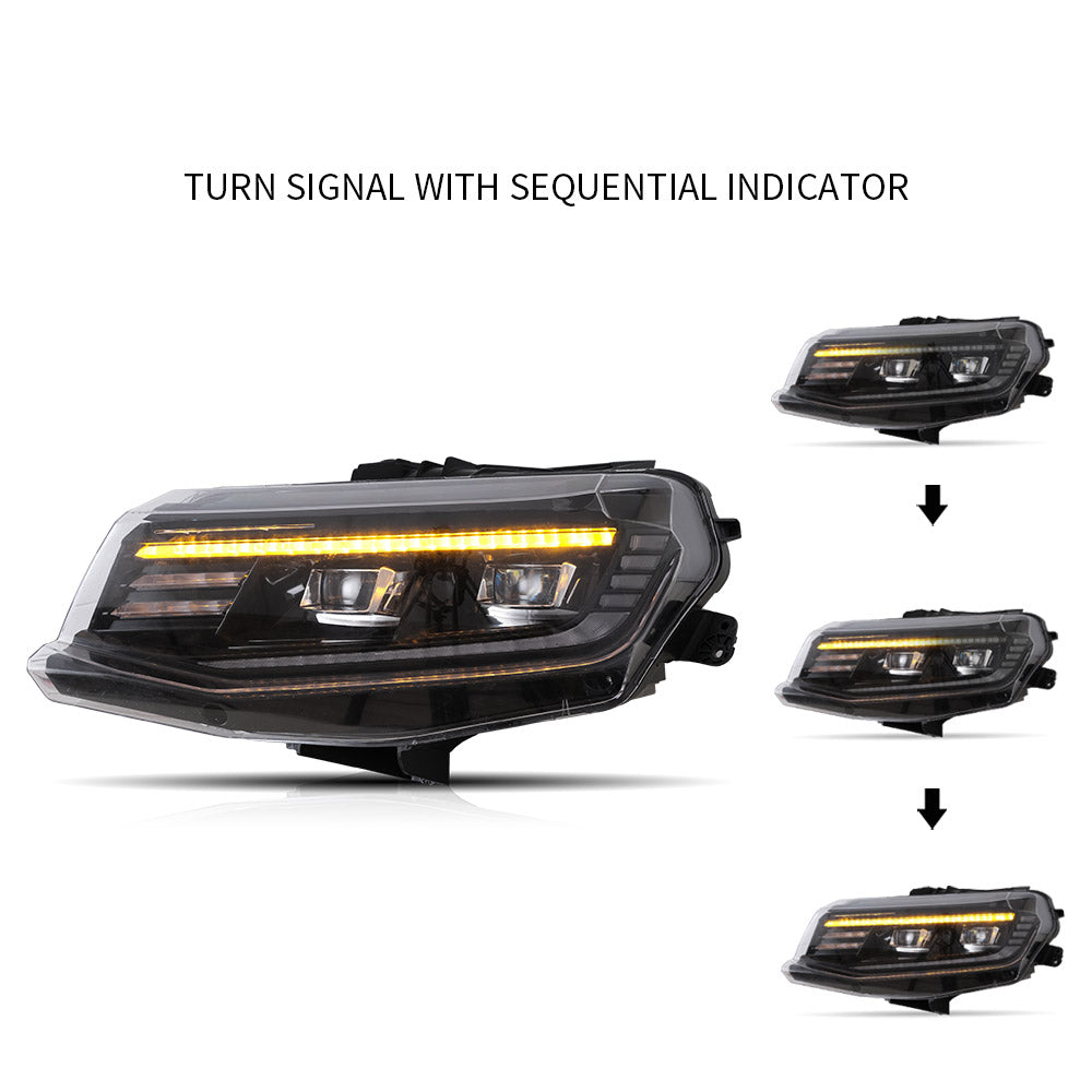 VLAND Carlamp Projector strålkastare för Chevrolet / Chevy Camaro LT SS RS ZL LS 2016-2018 - 6