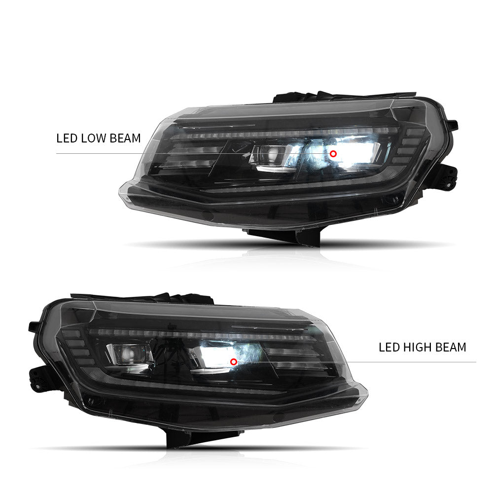 VLAND Carlamp Projector strålkastare för Chevrolet / Chevy Camaro LT SS RS ZL LS 2016-2018 - 8
