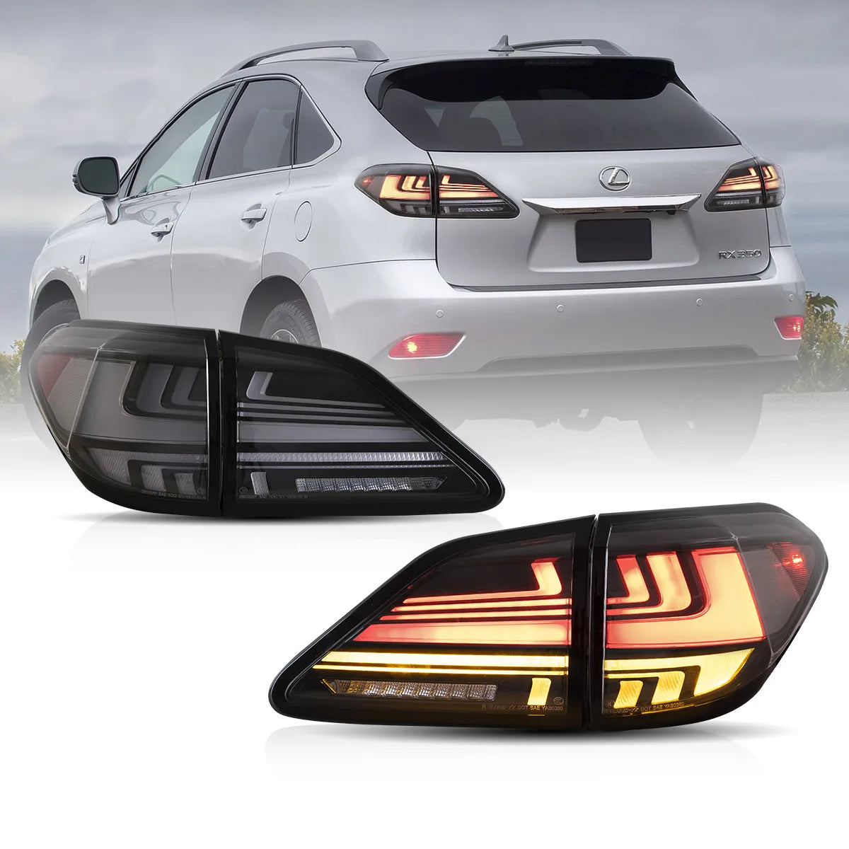 08-14 Lexus RX 350 400h 450h 450hL Vland LED bakljus - 3