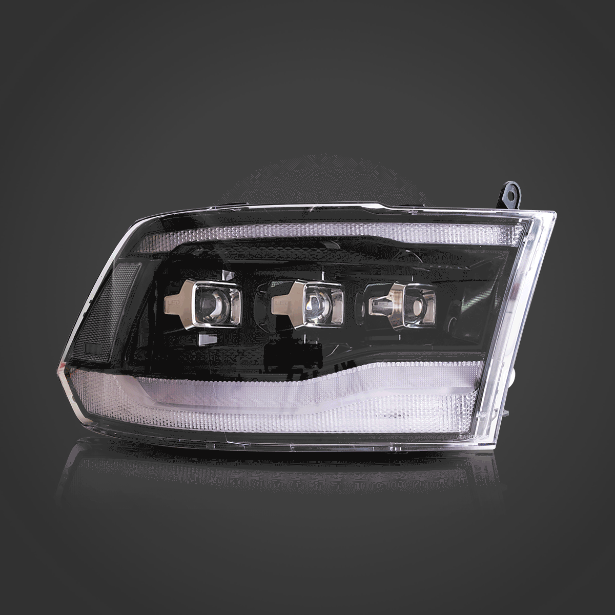 09-18 Dodge Ram fjärde generationen 1500 2500 3500 VLAND LED Matrix projektor strålkastare svart [E-märkt] - 4