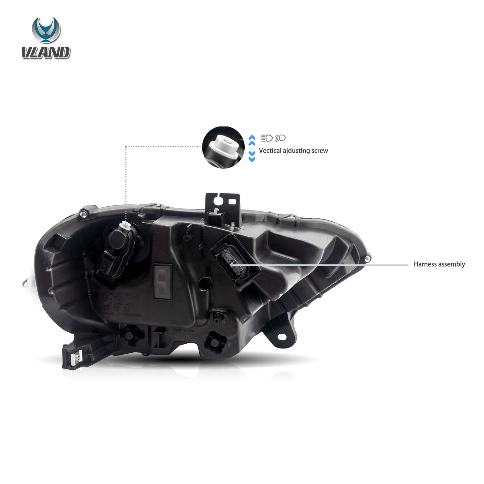 18-up Ford Mustang 6th Gen Vland LED Dual Beam Projector RGB strålkastare Black - 7