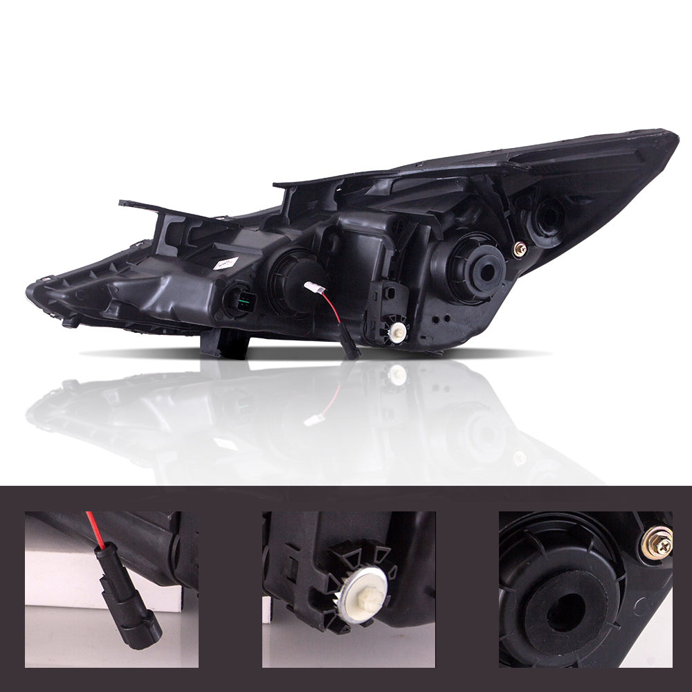 VLAND Carlamp Dual Beam Sequential strålkastare för Hyundai Sonata 2011-2014 Q5 (Bulbs Not Included) - 5