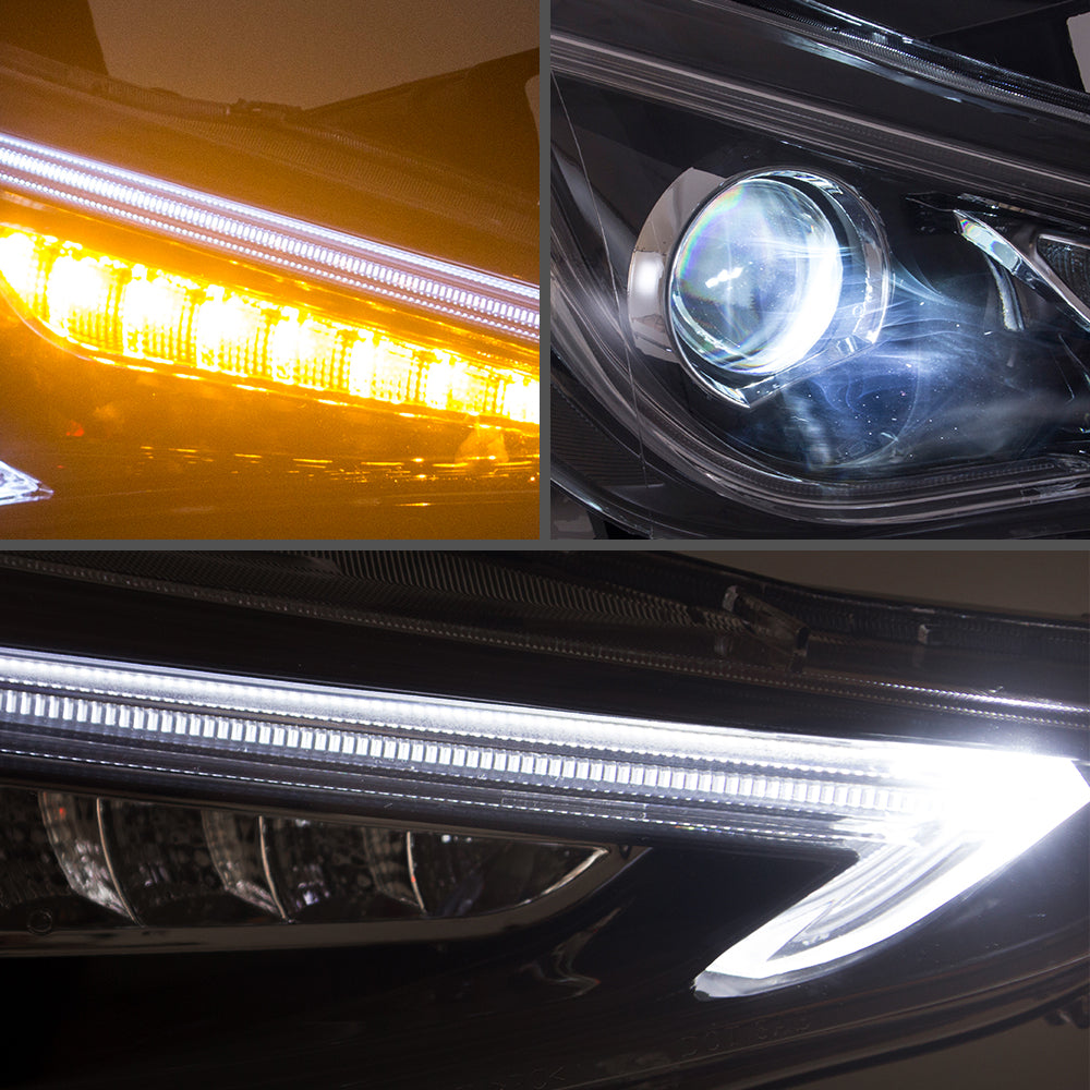 VLAND Carlamp Dual Beam Sequential strålkastare för Hyundai Sonata 2011-2014 Q5 (Bulbs Not Included) - 8