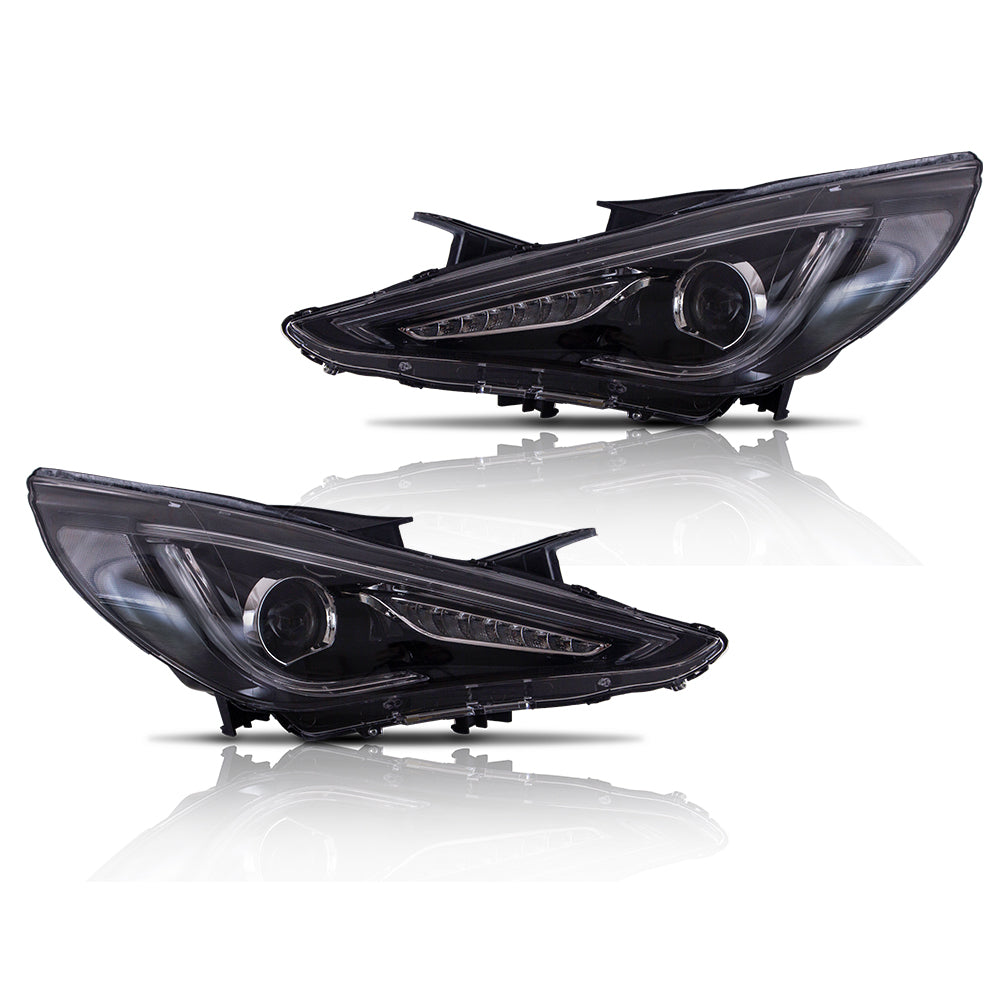 VLAND Carlamp Dual Beam Sequential strålkastare för Hyundai Sonata 2011-2014 Q5 (Bulbs Not Included) - 3