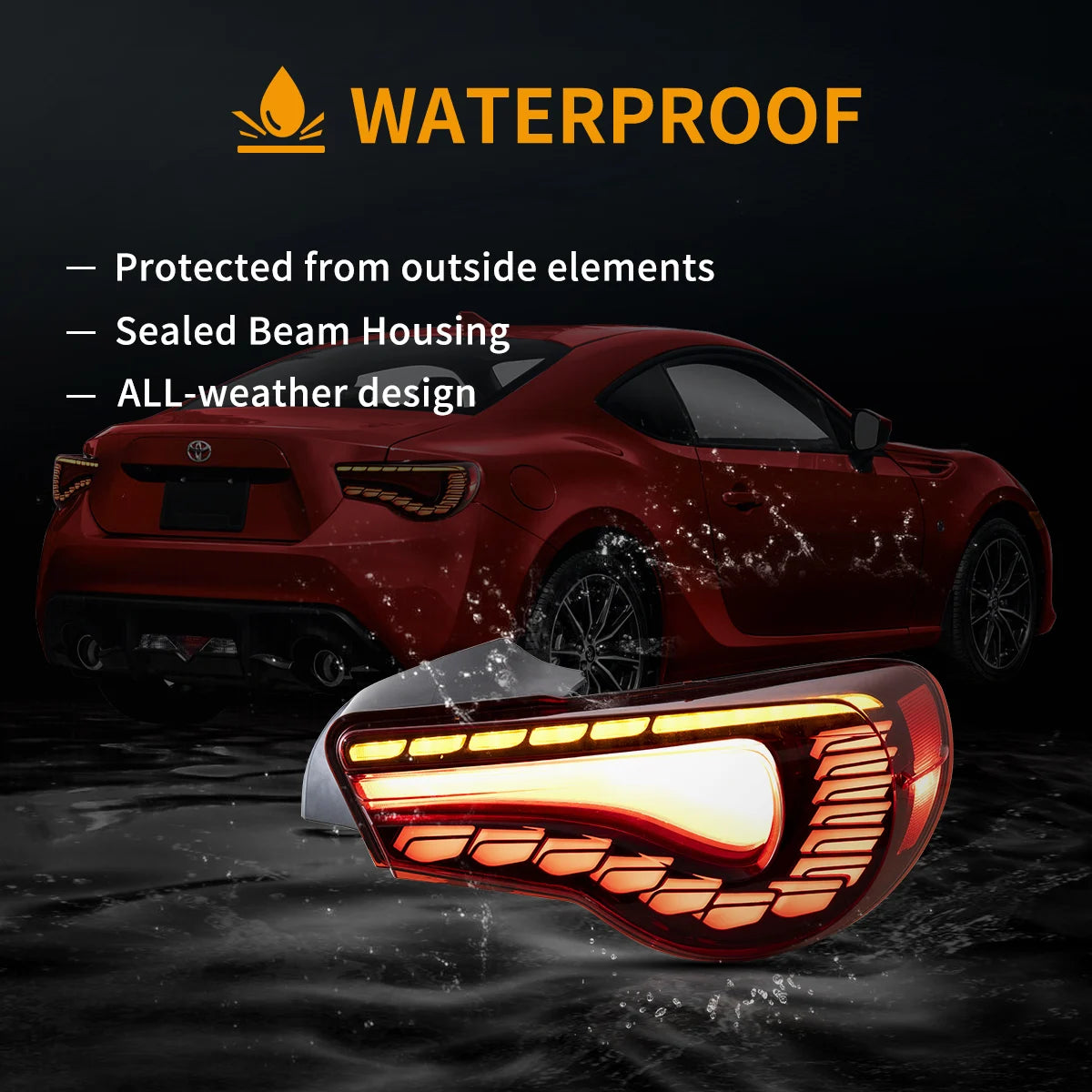 12-20 Toyota 86 GT86 FT86 13-20 Subaru BRZ 13-20 Scion FR-S Vland LED bakljus med sekventiell blinkers [Dragon Style] - 9