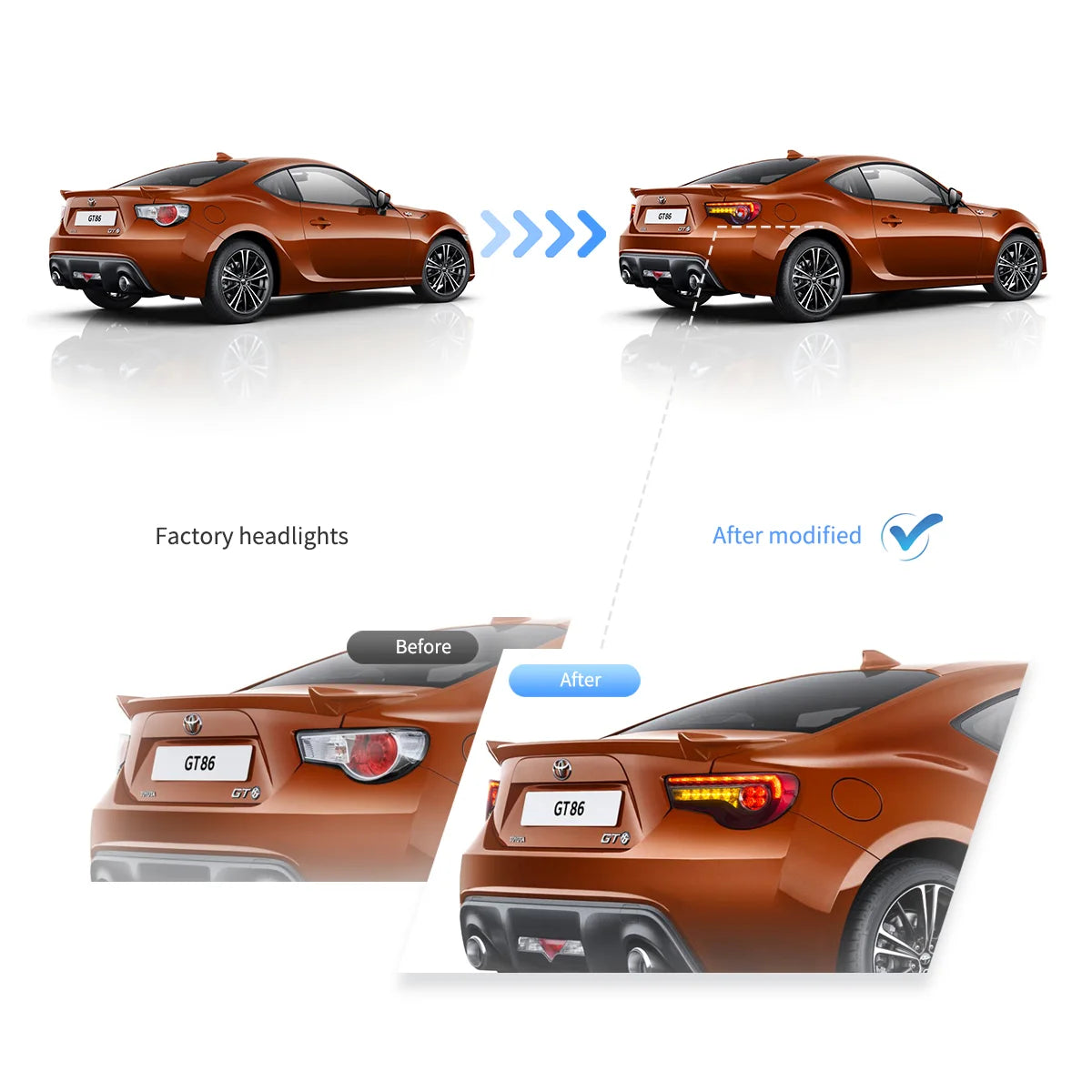2012-2021 FR-S / BRZ / GT86 1th Gen (ZN6/ZC6) Vland LED bakljus med sekventiell blinkers - 10