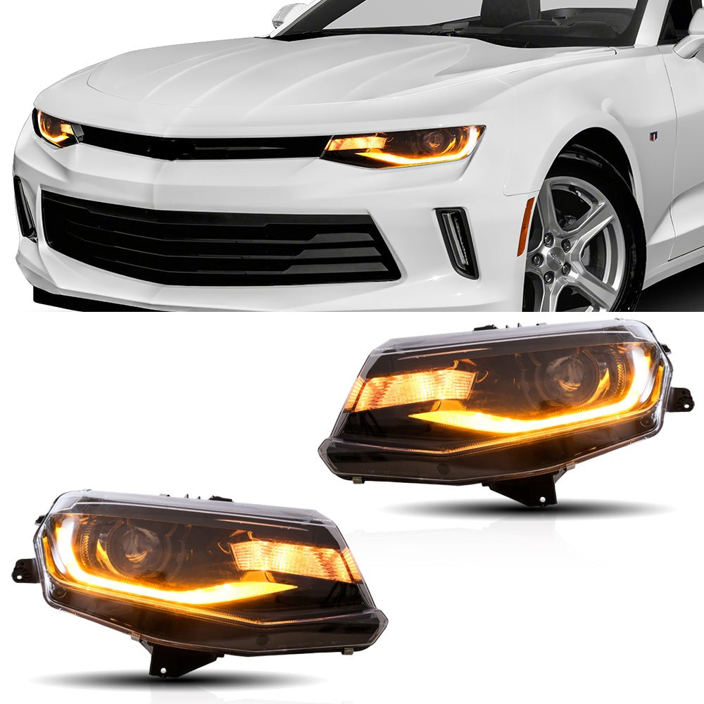 16-18 Chevrolet Camaro & 19-24 Camaro ZL1 Vland LED Dual Beam Projector strålkastare Black - 5