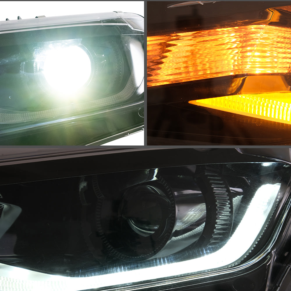 16-18 Chevrolet Camaro & 19-24 Camaro ZL1 Vland LED Dual Beam Projector strålkastare Black - 7