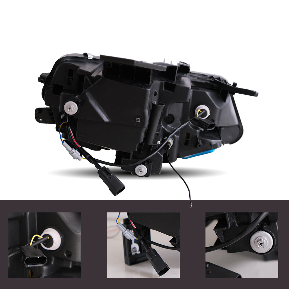 16-18 Chevrolet Camaro & 19-24 Camaro ZL1 Vland LED Dual Beam Projector strålkastare Black - 4