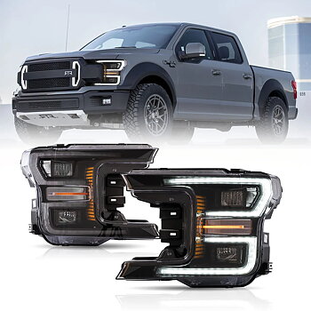 18-20 Ford F150 13th Gen Vland LED Dual Beam Projector strålkastare med Start Up Animation