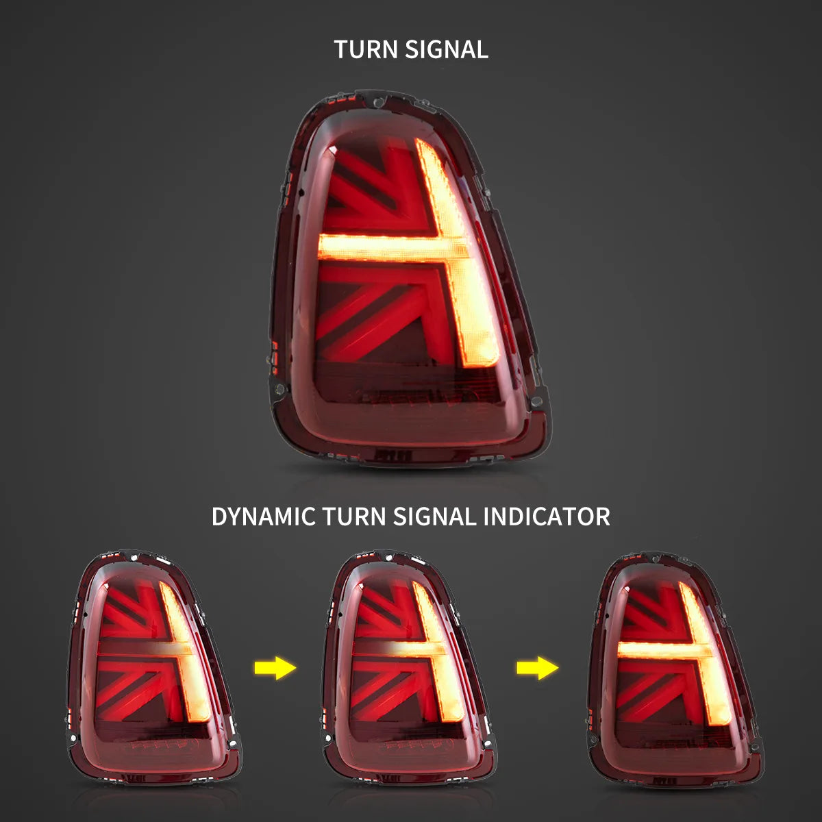 Mini Cooper R56 R57 R58 R59 2007-2013 Vland LED bakljus Union Jack [E-mark] - 6