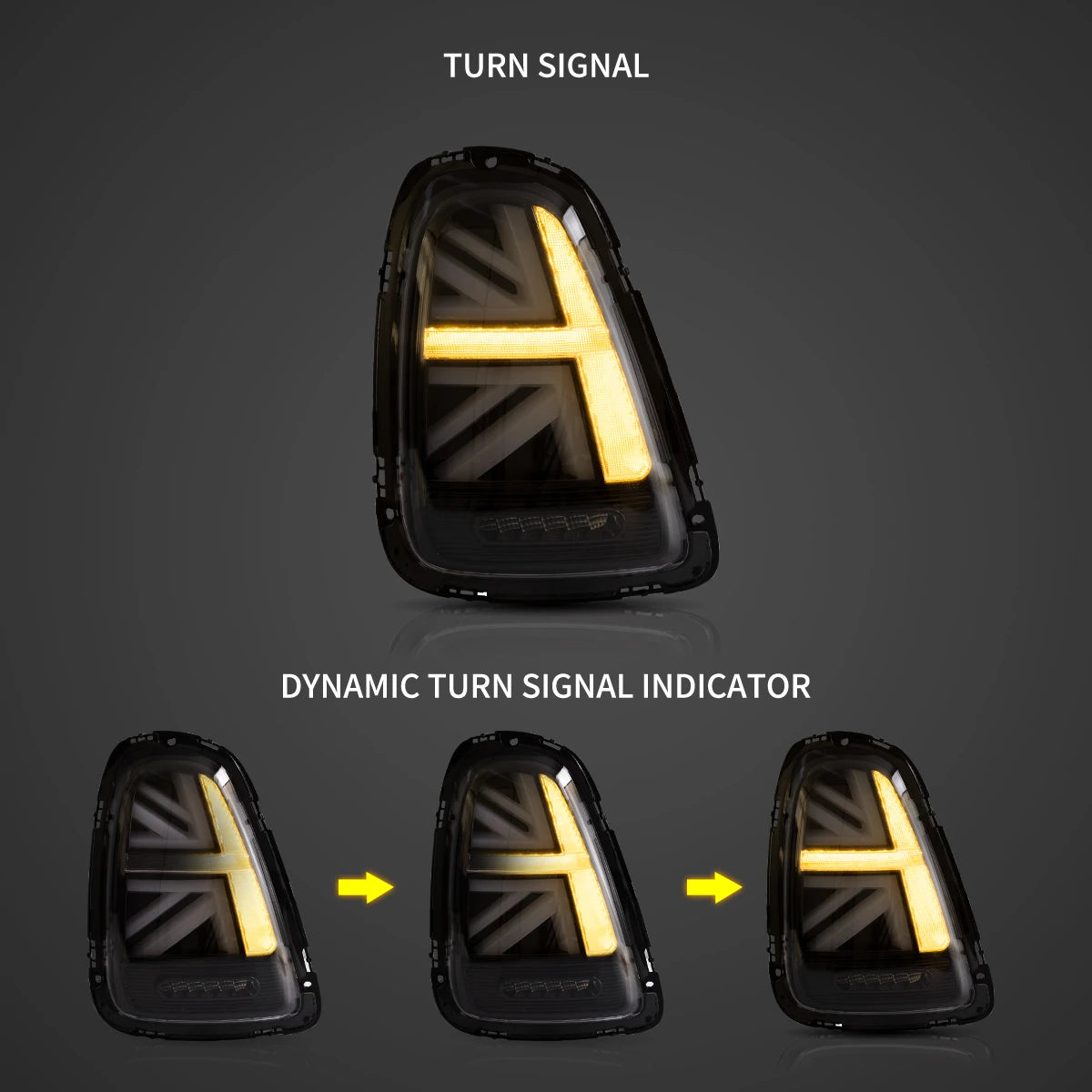 Mini Cooper R56 R57 R58 R59 2007-2013 Vland LED bakljus Union Jack [E-mark] - 8