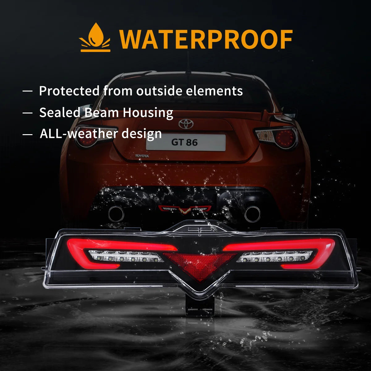 2012-2021 FR-S/BRZ/GT86 1th Gen(ZN6/ZC6) Vland LED Rear Bumper Lower Reverse Fog Backup Lights - 11