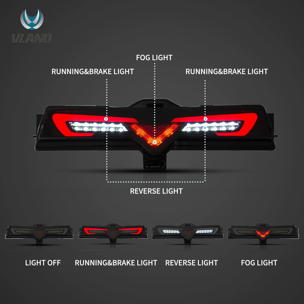 2012-2021 FR-S/BRZ/GT86 1th Gen(ZN6/ZC6) Vland LED Rear Bumper Lower Reverse Fog Backup Lights - 3