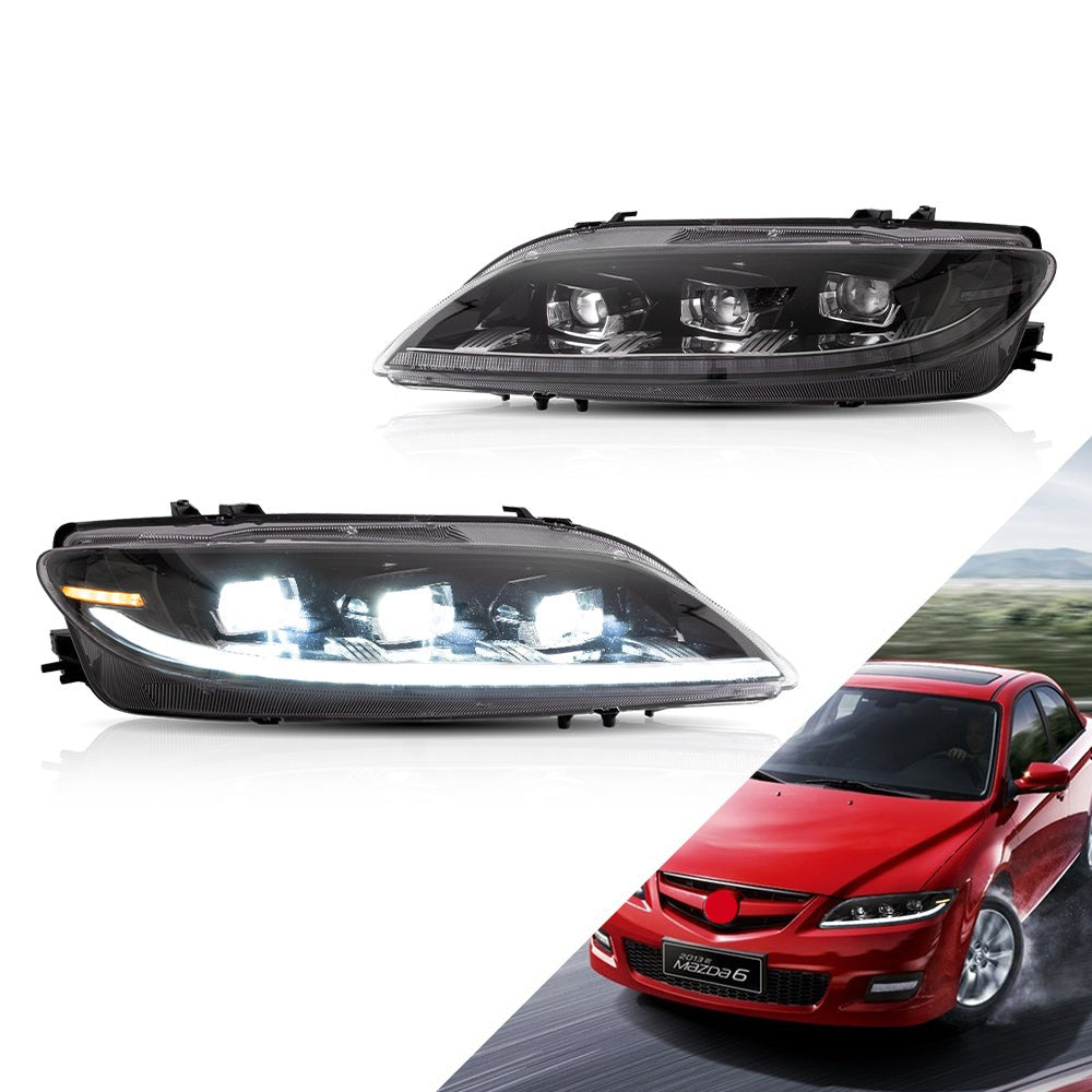 VLAND LED strålkastare Fit för Mazda 6 2003-2008