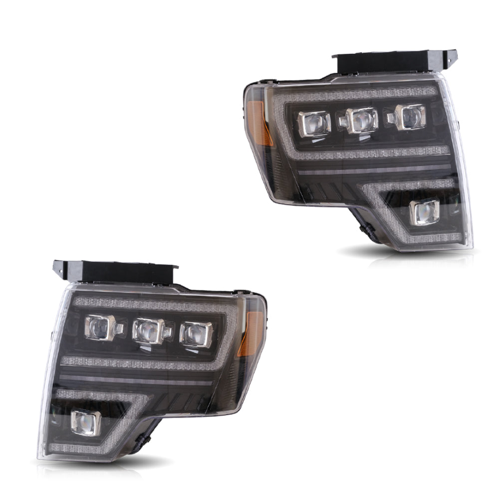 VLAND Carlamp Projector LED strålkastare för Ford F150 2009-2014 med Dynamic DRL - 4