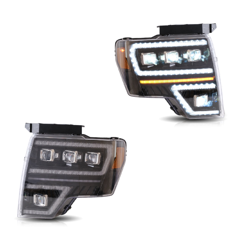 VLAND Carlamp Projector LED strålkastare för Ford F150 2009-2014 med Dynamic DRL - 2