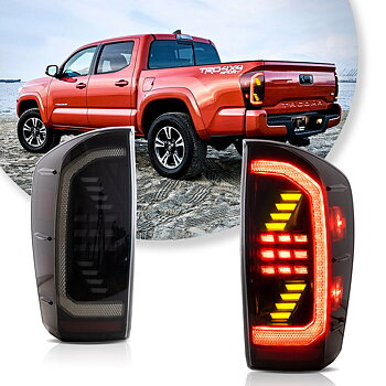 VLAND LED bakljus för Toyota Tacoma 2016-2023 med Amber sekventiell blinkerss