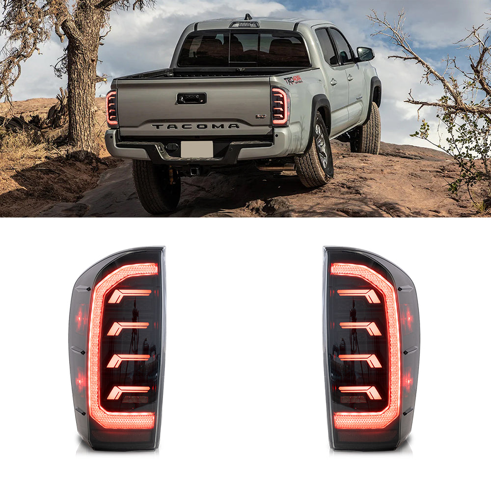 VLAND Carlamp LED Smoked bakljus för 2016-2022 Toyota Tacoma TRD Off Road, SR5, SR, TRD Pro, TRD Sport, Limited - 2