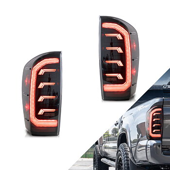 VLAND Carlamp LED Smoked bakljus för 2016-2022 Toyota Tacoma TRD Off Road, SR5, SR, TRD Pro, TRD Sport, Limited