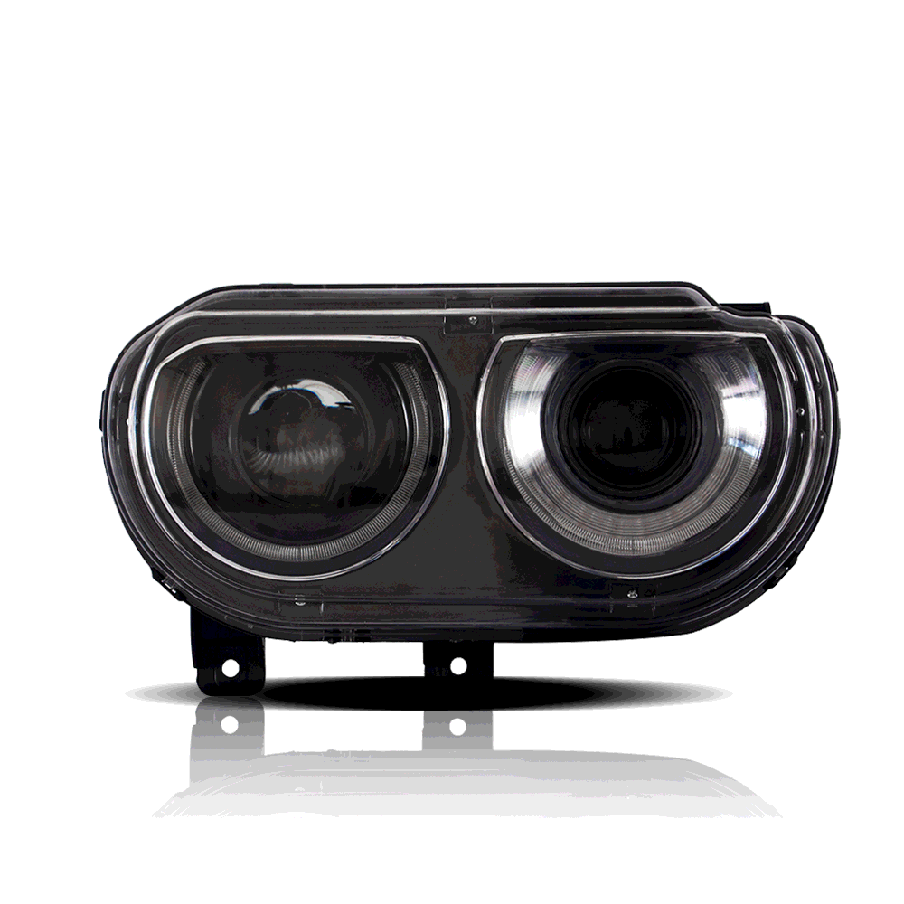08-14 Dodge Challenger Vland RGB Style Dual Beam Projector strålkastare Black - 3
