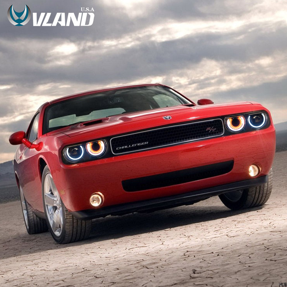 08-14 Dodge Challenger Vland RGB Style Dual Beam Projector strålkastare Black - 12