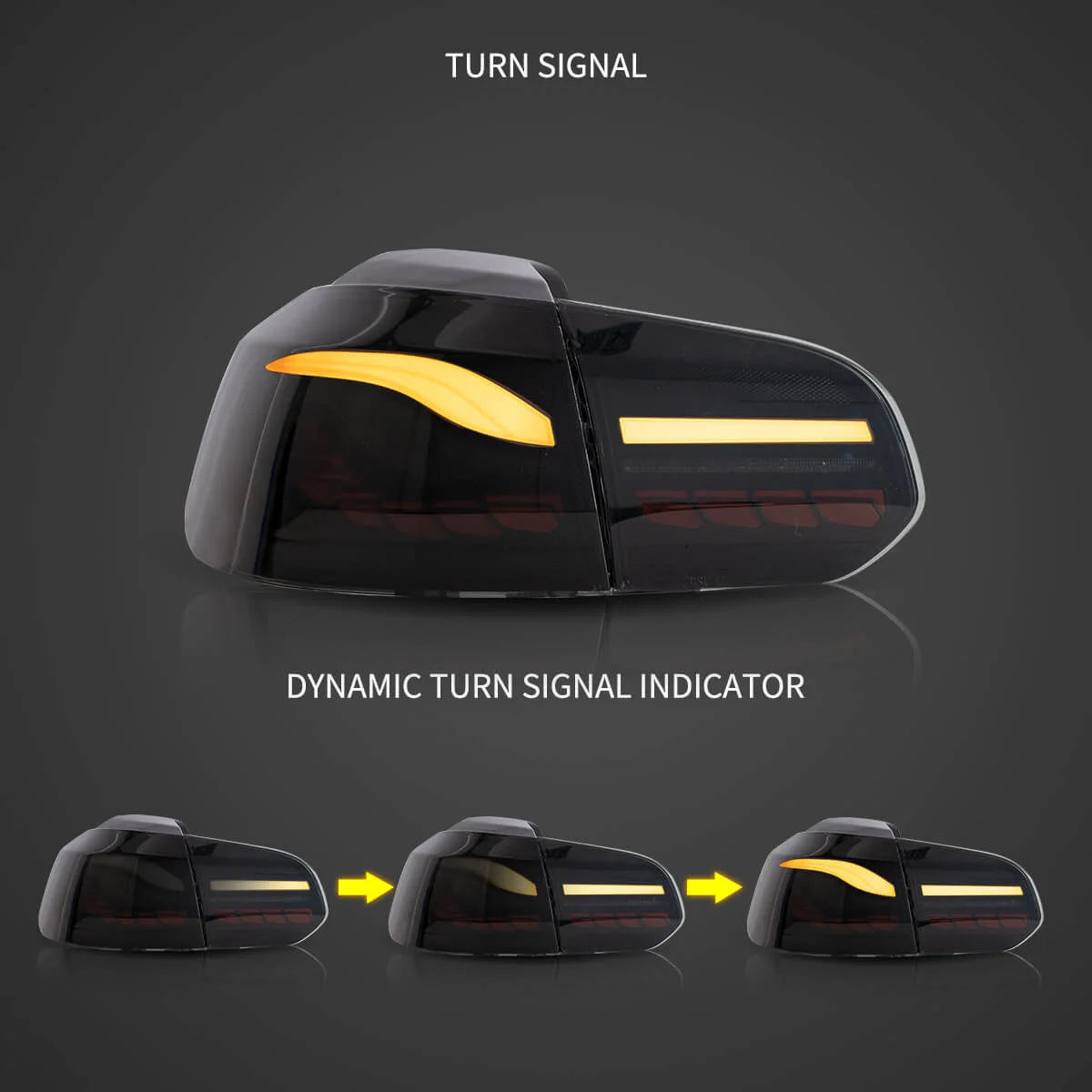 08-14 VW Golf Mk6 Hatchback Vland II OLED Aftermarket bakljus med Dragon Scale Effect - 4