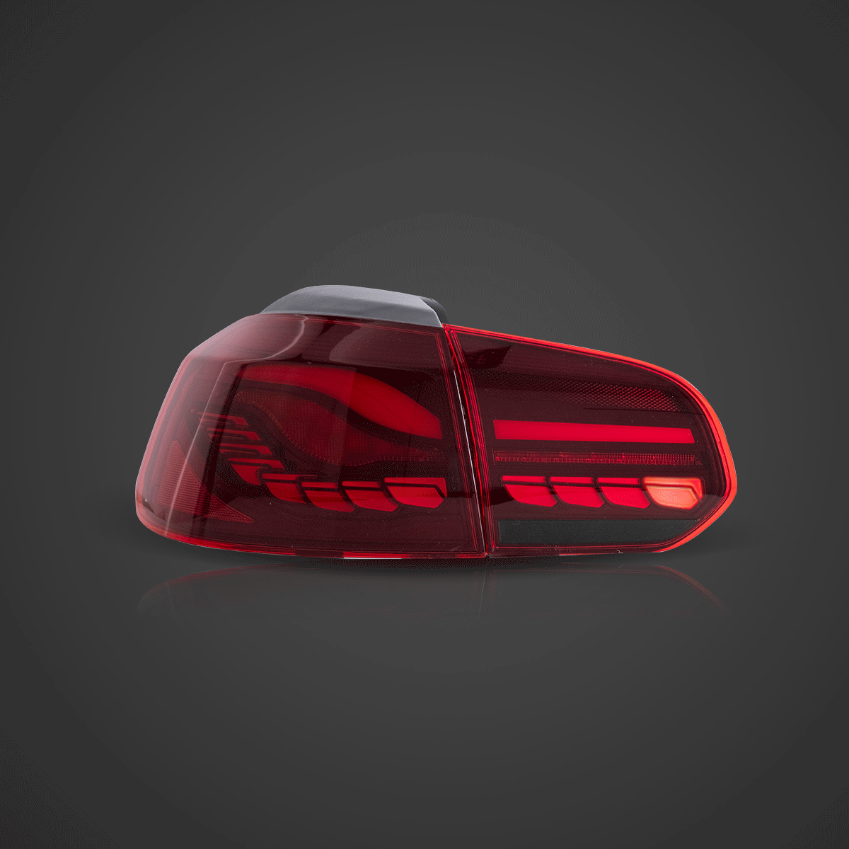 08-14 VW Golf Mk6 Hatchback Vland II OLED Aftermarket bakljus med Dragon Scale Effect - 6