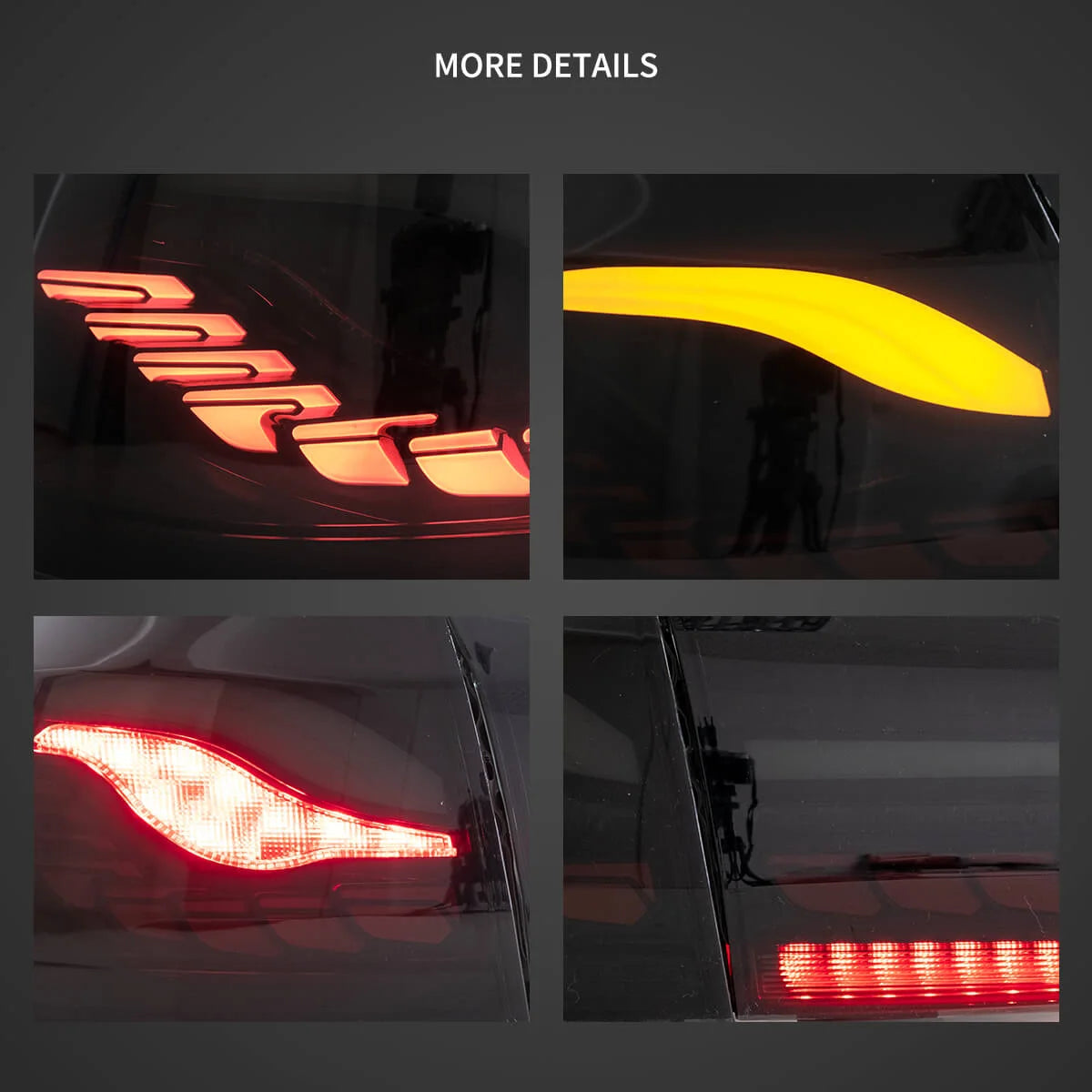 08-14 VW Golf Mk6 Hatchback Vland II OLED Aftermarket bakljus med Dragon Scale Effect - 8