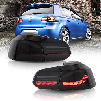 08-14 VW Golf Mk6 Hatchback Vland II OLED Aftermarket bakljus med Dragon Scale Effect