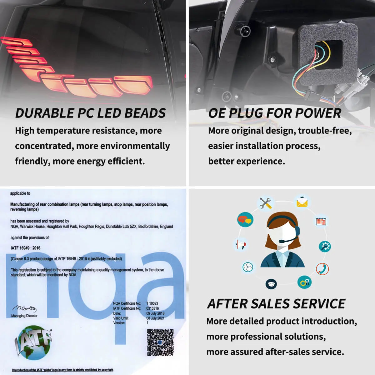 08-14 VW Golf Mk6 Hatchback Vland II OLED Aftermarket bakljus med Dragon Scale Effect - 12