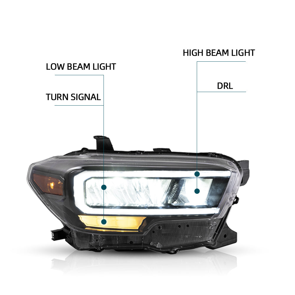 VLAND Carlamp Matrix Projector and Full LED strålkastare för Toyota Tacoma 2016-UP - 5