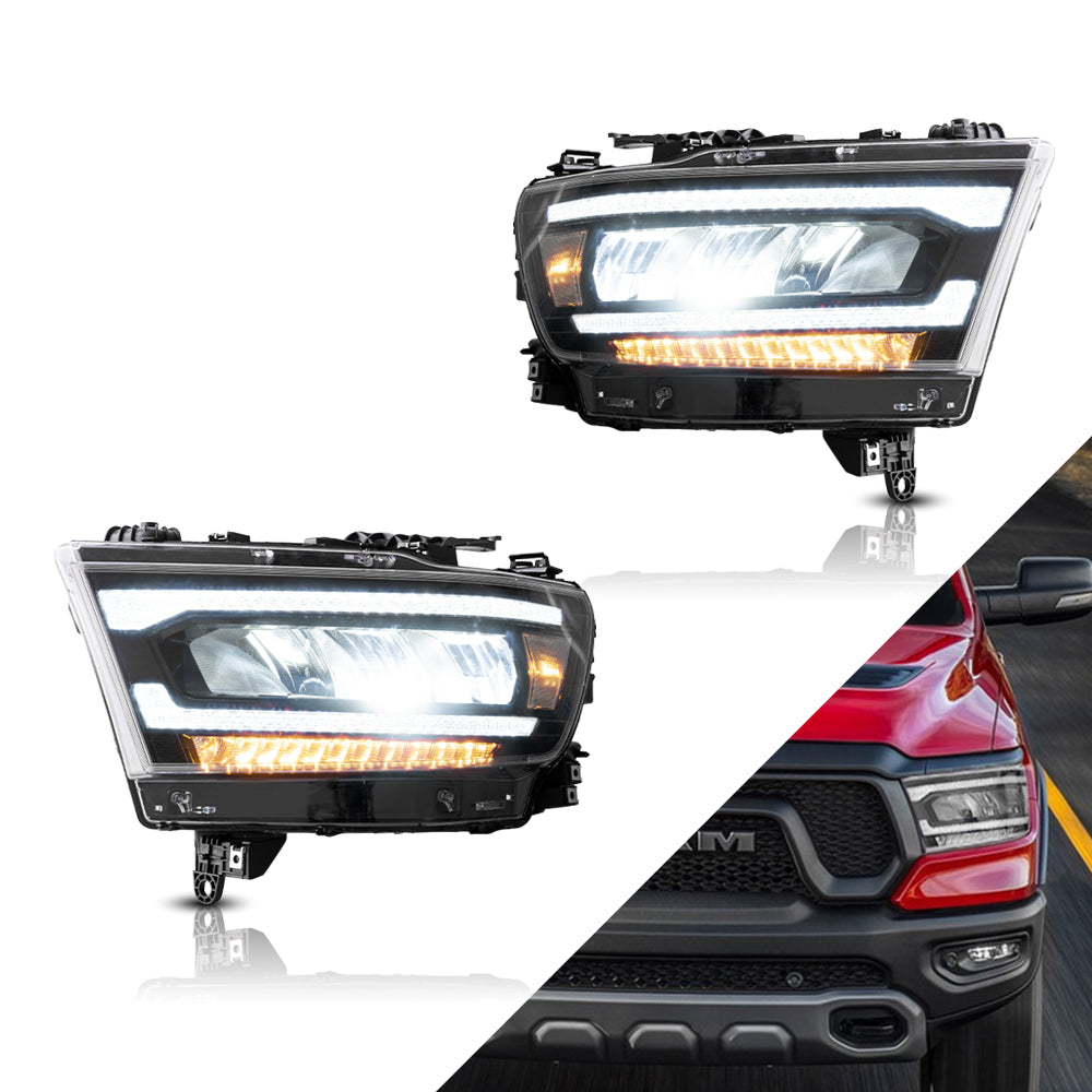 19-24 Dodge Ram 1500 femte generationen (DT) VLAND LED reflektorutförande strålkastare [E-märkt] - 2