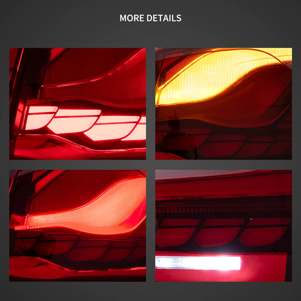 14-20 BMW 4 serie F32 F33 F36 / M4 F82 F83 VLAND LED bakljus med GTS stil [E-märkt] - 12