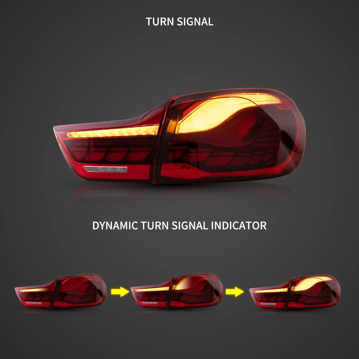 14-20 BMW 4 serie F32 F33 F36 / M4 F82 F83 VLAND LED bakljus med GTS stil [E-märkt] - 4
