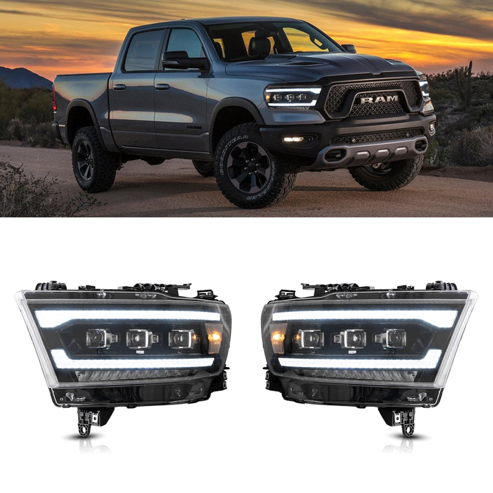 VLAND LED Matrix projektor strålkastare för Dodge RAM 1500 2019-2024 - 4