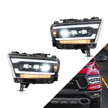 VLAND LED Matrix projektor strålkastare för Dodge RAM 1500 2019-2024