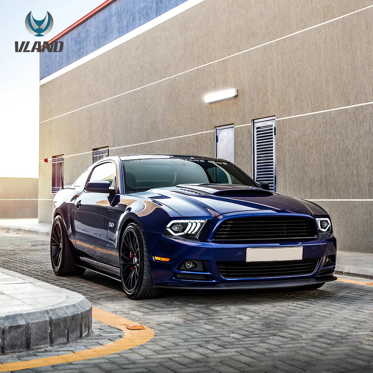 10-14 Ford Mustang 5th Gen Facelifted Vland LED Dual Beam Projector strålkastare Black - 5