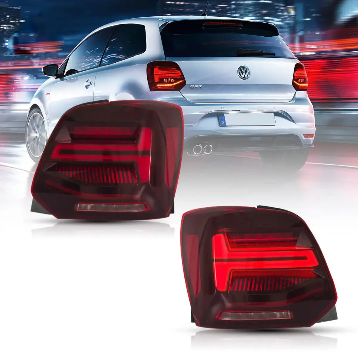 09-17 VW Polo MK5 Vland LED Aftermarket bakljus med sekventiell blinkers [E-mark] - 4