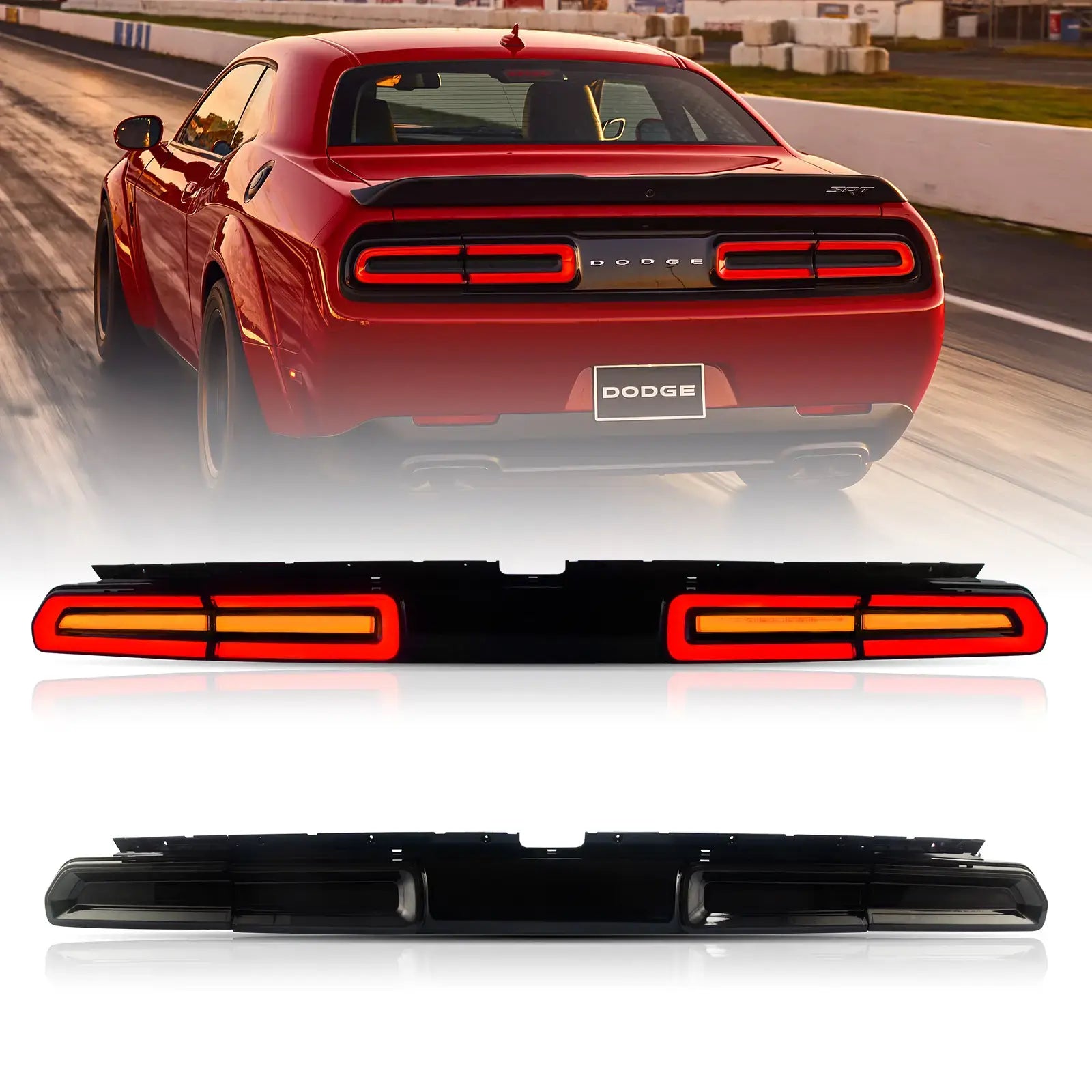 08-14 Dodge Challenger 3th Gen (LC) Pre-Facelift Vland bakljus med Amber sekventiell blinkers - 16